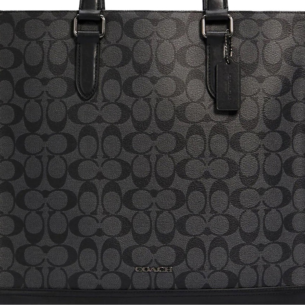 Coach Graham Structured Tote Bag in Signature Canvas in Charcoal/ Black C3232 - Picture 7 of 13